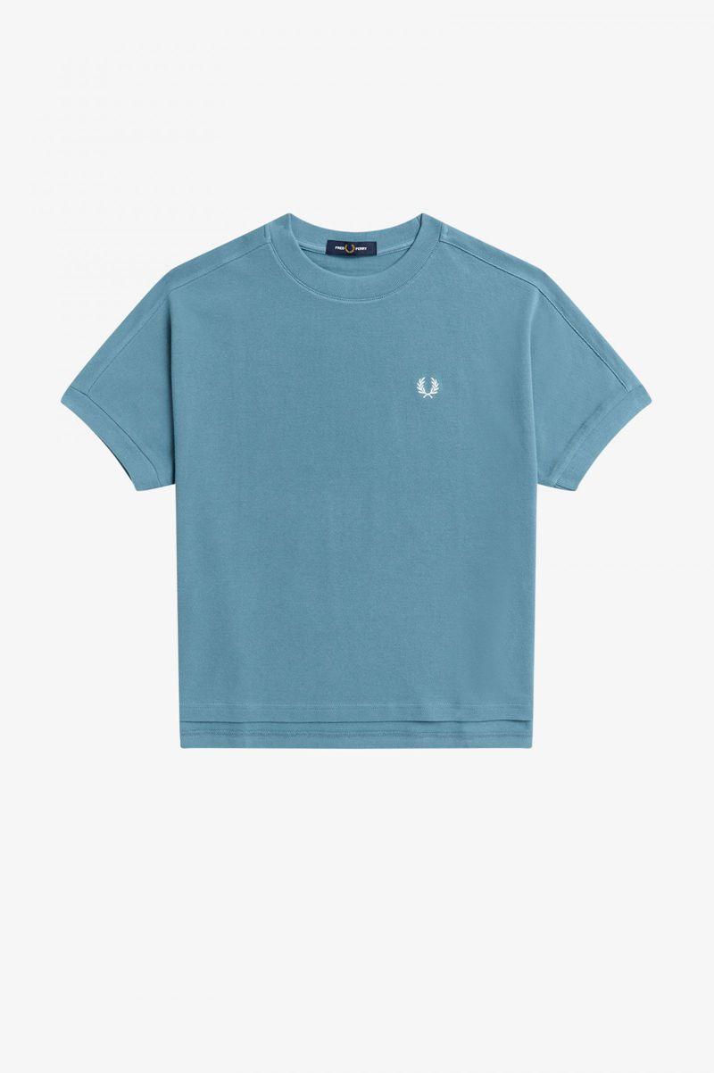 Grey Blue Fred Perry Boxy Piqué Women's T Shirts | PH 2022JPQJ